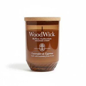 WoodWick ReNew Collection Lavender & Cypress Candle 13oz Soy Wax With Wooden Wic
